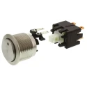 Schurter MSM LA 19 Series Illuminated Push Button Switch, Latching, Panel Mount, 22 mm Cutout, DPDT, Blue 1241.6833.1124000