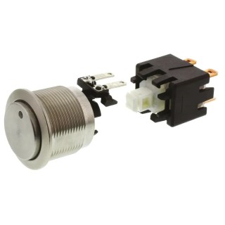 Schurter MSM LA 19 Series Illuminated Push Button Switch, Latching, Panel Mount, 22 mm Cutout, DPDT, Blue 1241.6833.1124000