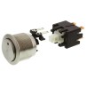 Schurter MSM LA 19 Series Illuminated Push Button Switch, Latching, Panel Mount, 22 mm Cutout, DPDT, Blue 1241.6833.1124000