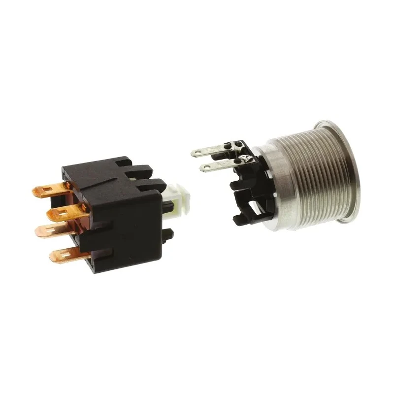 Schurter MSM LA 19 Series Illuminated Push Button Switch, Latching, Panel Mount, 22 mm Cutout, DPDT, Blue 1241.6833.1124000