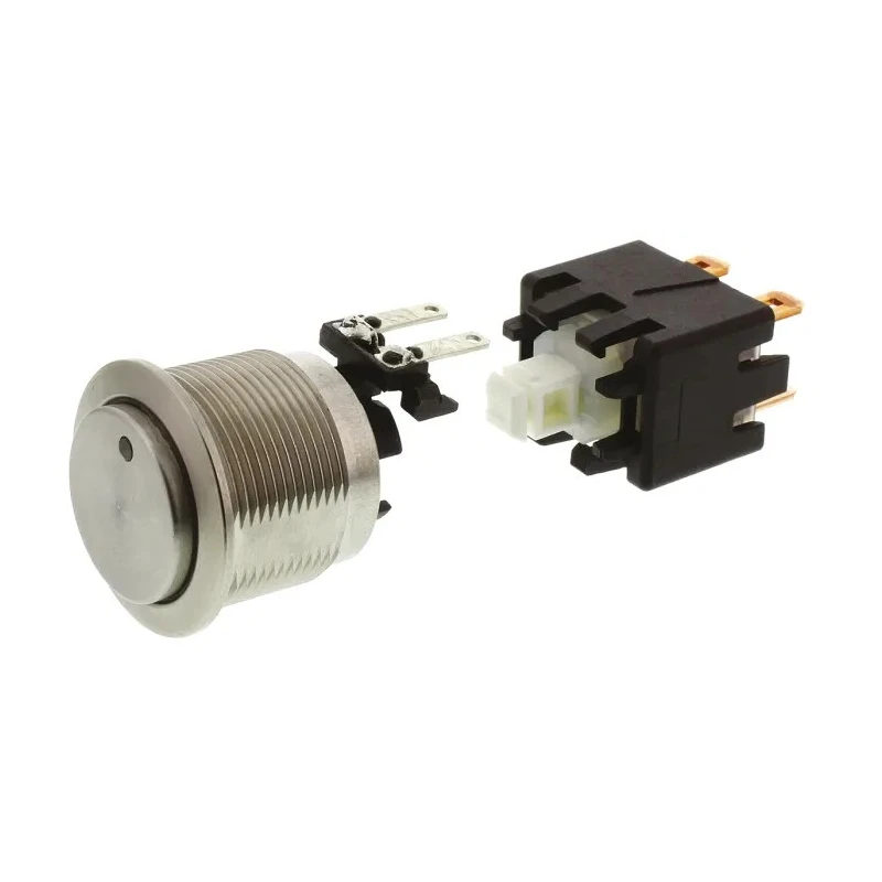 Schurter MSM LA 19 Series Illuminated Push Button Switch, Latching, Panel Mount, 22 mm Cutout, DPDT, Blue 1241.6833.1124000