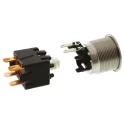 Schurter MSM LA 19 Series Illuminated Push Button Switch, Latching, Panel Mount, 22 mm Cutout, DPDT, Blue 1241.6833.1124000