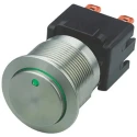 Schurter Illuminated Push Button Switch, MSM LA 19 Series, Latching, Panel Mount, 22 mm Cutout, DPDT 1241.6833.1122000