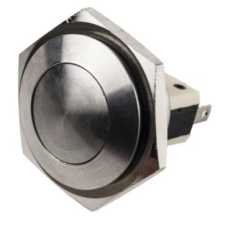 Bulgin Stainless Steel Vandal Resistant Momentary Push Button Switch Panel Mount 25.8 mm Cutout 28V dc 250V ac MP0038/3