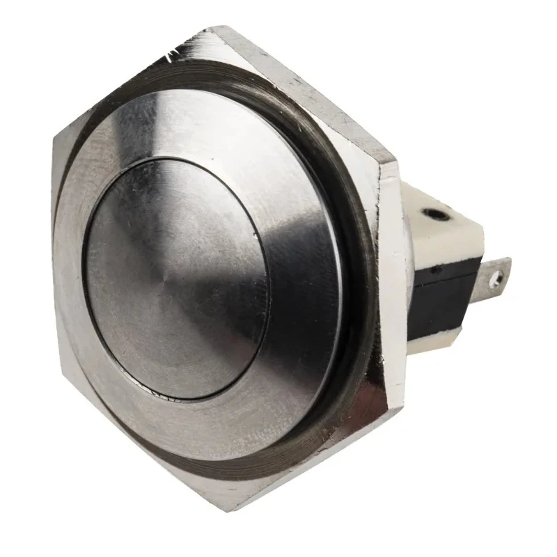 Bulgin Stainless Steel Vandal Resistant Momentary Push Button Switch Panel Mount 25.8 mm Cutout 28V dc 250V ac MP0038/3