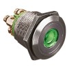 Bulgin Stainless Steel Vandal Resistant Illuminated Push Button Switch Momentary Panel Mount Green LED 19.2 mm Cutout MPI001