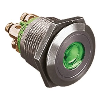 Bulgin Stainless Steel Vandal Resistant Illuminated Momentary Push Button Switch Panel Mount 19.2 mm Cutout SPST MPI001