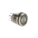Bulgin Illuminated Momentary Push Button Switch Panel Mount 19.2 mm Cutout SPST Blue LED IP66 24 V dc MPI002