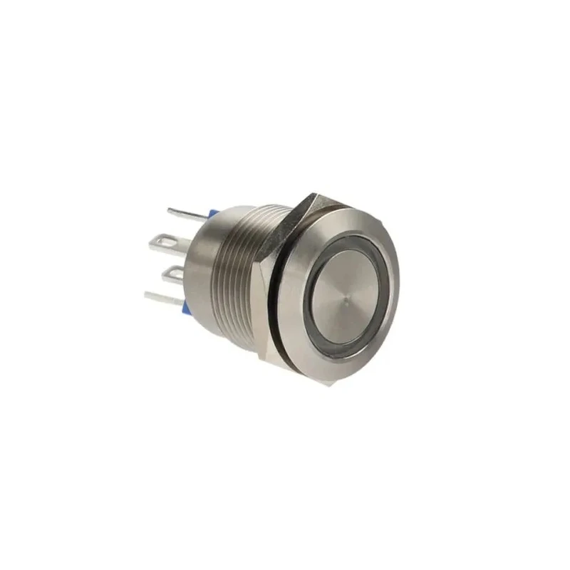 Bulgin Illuminated Momentary Push Button Switch Panel Mount 19.2 mm Cutout SPST Blue LED IP66 24 V dc MPI002