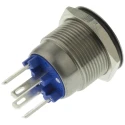 Bulgin Illuminated Momentary Push Button Switch Panel Mount 19.2 mm Cutout SPST Blue LED IP66 24 V dc MPI002