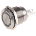 Bulgin Illuminated Momentary Push Button Switch Panel Mount 19.2 mm Cutout SPST White LED IP66 24 V dc MPI002