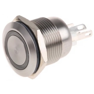 Bulgin Illuminated Momentary Push Button Switch Panel Mount 19.2 mm Cutout SPST White LED IP66 24 V dc MPI002