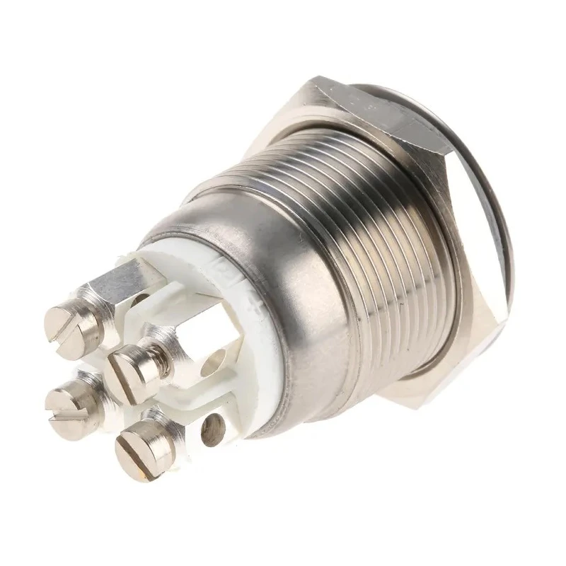 Bulgin Stainless Steel Vandal Resistant Illuminated Momentary Push Button Switch, Panel Mount, 19.2 mm Cutout, SPST MPI002
