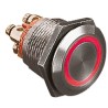 Bulgin Stainless Steel Vandal Resistant Illuminated Momentary Push Button Switch Panel Mount, 19.2 mm Cutout, SPST MPI002
