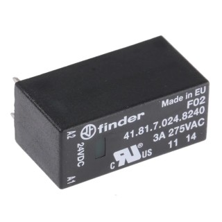 Finder 41 Series Solid State Relay, 3 A Load, PCB Mount, 240 V AC Load, 32 V DC Control 41.81.7.024.8240