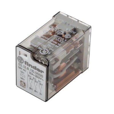 Finder 3PDT PCB Power Relay 110V AC Coil Voltage 10A Switching Current 55.13.8.110.0000