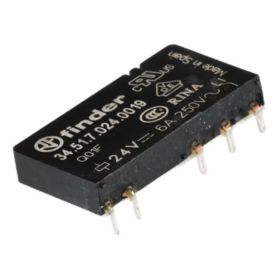 Finder PCB Power Relay 24V DC Coil 6A Switching Current SPDT 34.51.7.024.0019