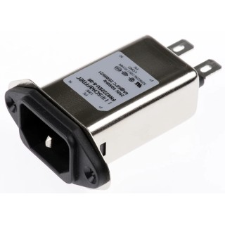 Schaffner 250V AC 6A Panel Mount IEC Filter Male Faston FN9222EU-6-06