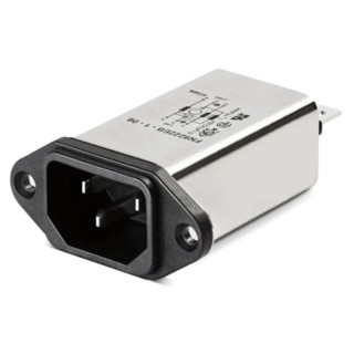 Schaffner 250V ac 1A Panel Mount IEC Filter Male with Faston Termination FN9222EU-1-06
