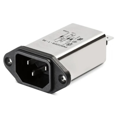 Schaffner 250V ac 1A Panel Mount IEC Filter Male with Faston Termination FN9222EU-1-06