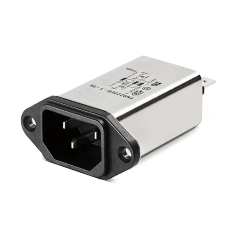 Schaffner 250V ac 1A Panel Mount IEC Filter Male with Faston Termination FN9222EU-1-06