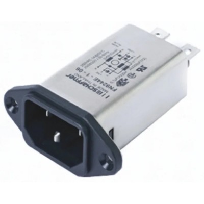 Schaffner 250V AC 3A Panel Mount IEC Filter Male Faston FN9244-3-06
