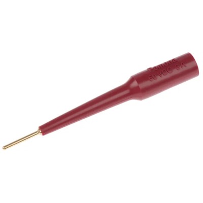 Fluke Red Test Connector Adapter with Brass Contacts and Gold Plating, 3A Current, 1.6mm Plug, 70V DC 3563-2