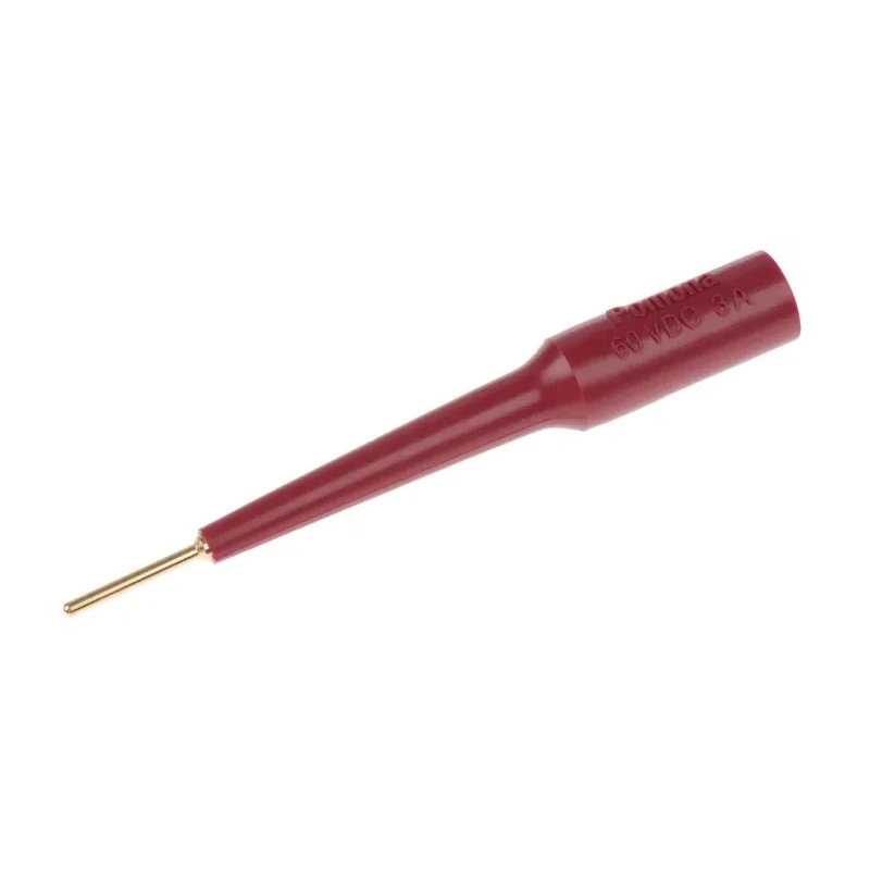 Fluke Red Test Connector Adapter with Brass Contacts and Gold Plating, 3A Current, 1.6mm Plug, 70V DC 3563-2