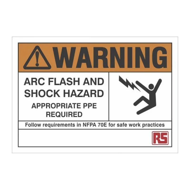 RS PRO Polystyrene Vinyl Arc Flash Hazard Warning Sign Caution Sign 89mm x 127mm 161-5875