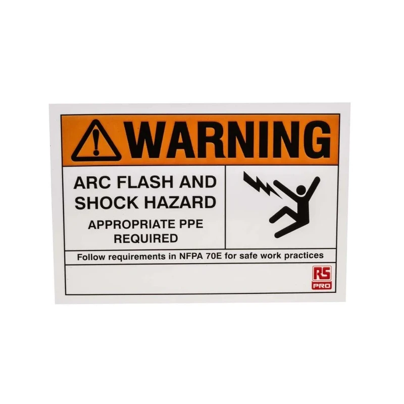 RS PRO Polystyrene Vinyl Arc Flash Hazard Warning Sign Caution Sign 89mm x 127mm 161-5875