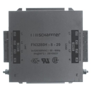 Schaffner Chassis Mount EMI Filter 8 A 520V AC 60Hz 3 Phase Terminal Block FN3280