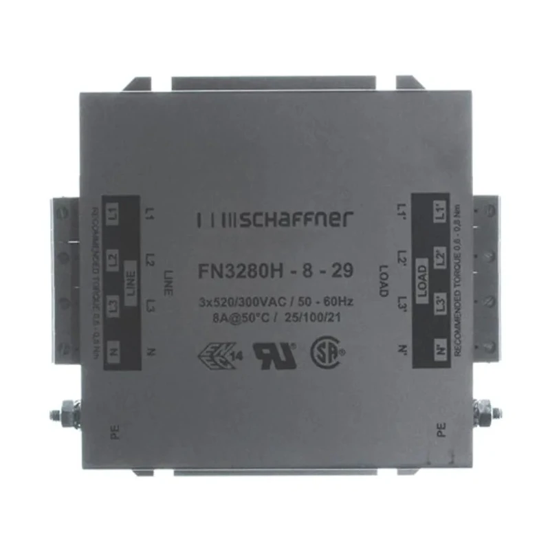 Schaffner Chassis Mount EMI Filter 8 A 520V AC 60Hz 3 Phase Terminal Block FN3280