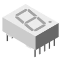 Vishay 1 7 Segment LED Display Anode Red 5mcd Right Side 13 mm TDSO5150
