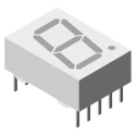 Vishay 1 7 Segment LED Display Anode Red 2mcd Right Side 13 mm TDSL5150