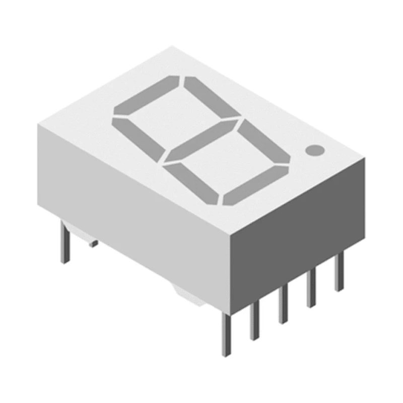 Vishay 1 7 Segment LED Display Anode Red 2mcd Right Side 13 mm TDSL5150