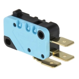 Crouzet Plunger Micro Switch with Tab Terminal, 16A, 250 V ac, SPDT Contact Configuration, IP40 Rated, Model 83161338