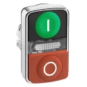 Schneider Electric Harmony XB4 Series Red and Green Spring Return Push Button Head 22 mm Cutout IP66 IP69K ZB4BW7L3741