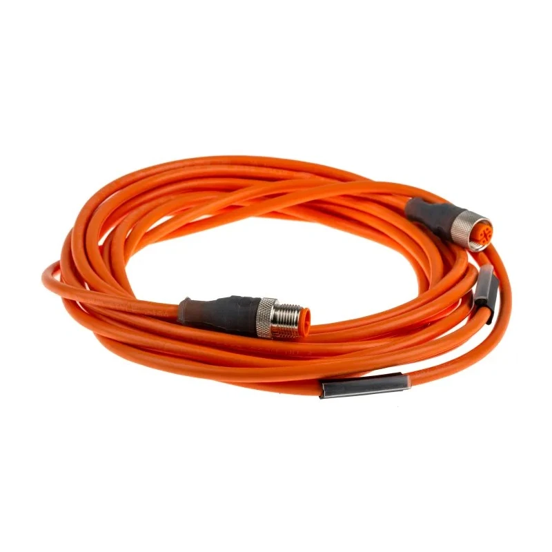 Lumberg Automation Male 4 Way M12 to Female 4 Way M12 Sensor Actuator Cable 5m Length Orange PVC Jacket RSTRKT4-07/5