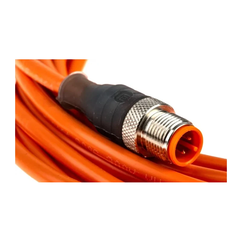 Lumberg Automation Male 4 Way M12 to Female 4 Way M12 Sensor Actuator Cable 5m Length Orange PVC Jacket RSTRKT4-07/5