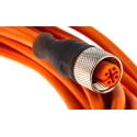 Lumberg Automation Male 4 Way M12 to Female 4 Way M12 Sensor Actuator Cable 5m Length Orange PVC Jacket RSTRKT4-07/5