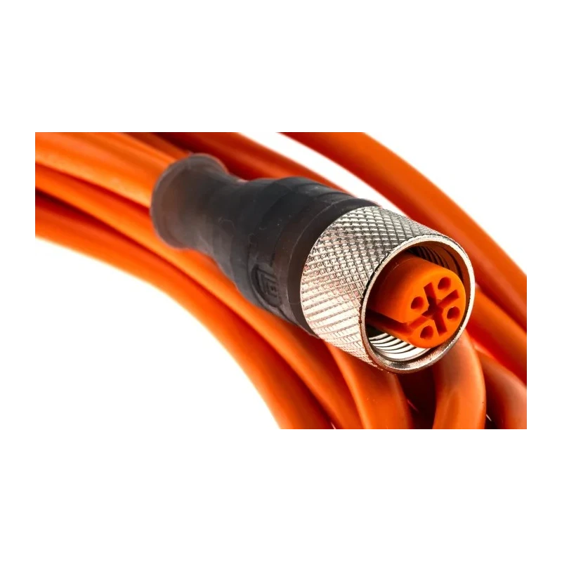 Lumberg Automation Male 4 Way M12 to Female 4 Way M12 Sensor Actuator Cable 5m Length Orange PVC Jacket RSTRKT4-07/5