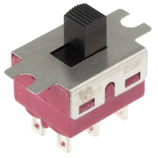 C & K Panel Slide Switch DPDT Latching 6A Nylon 1201M1S3ZQE2