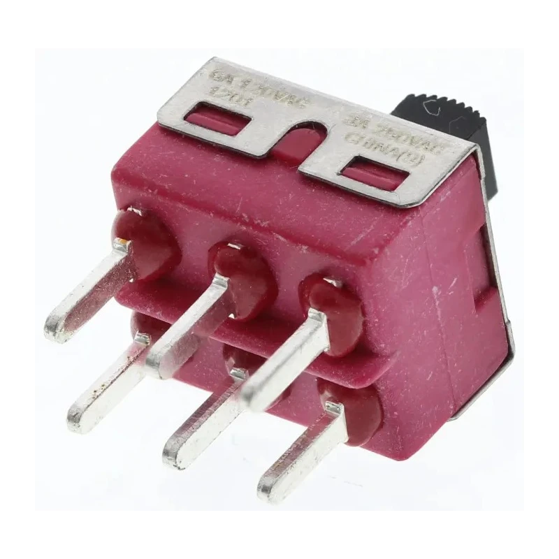 C & K PCB Slide Switch DPDT Latching 6A Nylon 28V DC 250V AC 1000 Series 1201M2S3CQE2