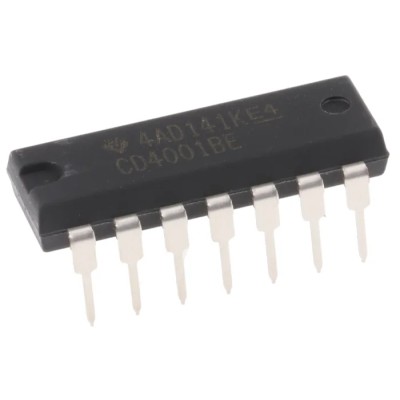 Texas Instruments 4 2-Input NOR Logic Gate 14-Pin PDIP CD4001BE