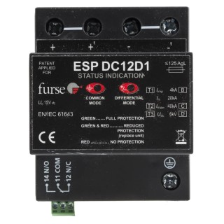 WJ Furse Surge Protection Device 15V DC Maximum Voltage Rating 100 kA Maximum Surge Current DIN Rail Mounting ESP-DCD1 DCD1