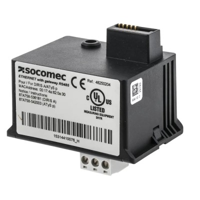 Socomec Communication Module Ethernet for use with DIRIS A40, DIRIS A60, DIRIS A41 4825 0204