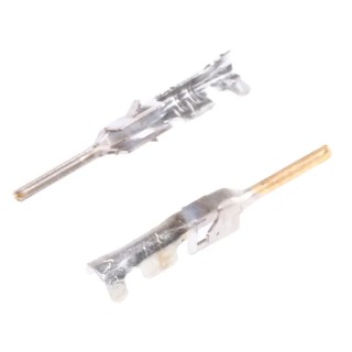 TE Connectivity Micro MATE-N-LOK Series Male Crimp Terminal, Gold Plated, Phosphor Bronze Contact, 24 AWG Min, 20 1-794612-1