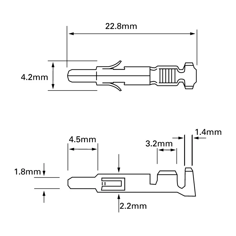 TE Connectivity Universal MATE-N-LOK Series Male Crimp Terminal 19A Current, 24-18 AWG Wire Size 350690-2