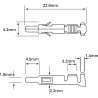 TE Connectivity Universal MATE-N-LOK Series Male Crimp Terminal 19A Current, 24-18 AWG Wire Size 350690-2