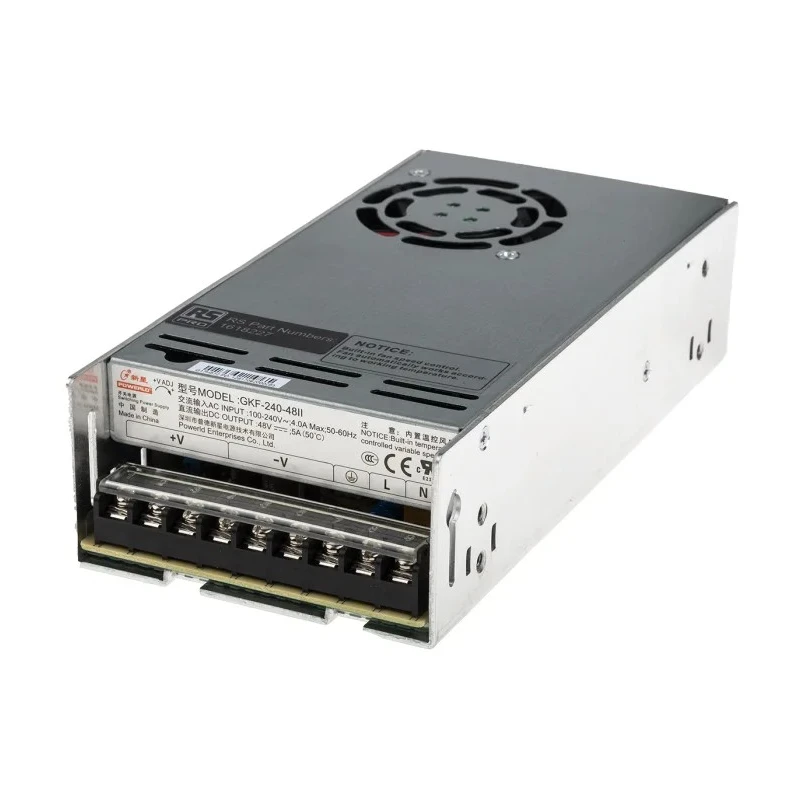 RS PRO Switching Power Supply 48V DC 240W 85-264V AC Chassis Mount 5A Output 161-8227